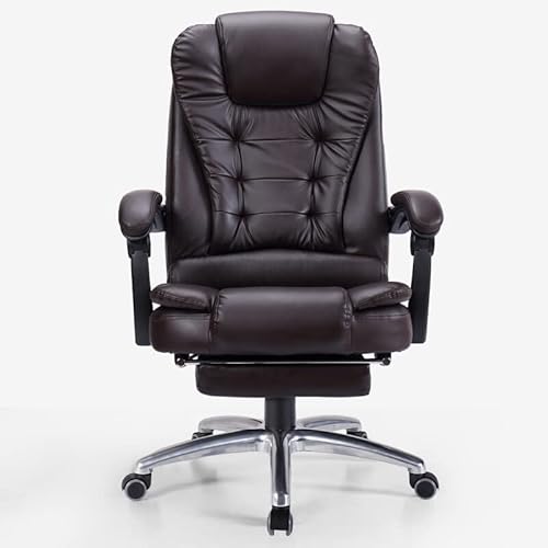 Chefsessel mit hoher Rückenlehne, ergonomischer Bürostuhl, ergonomischer Computer-Schreibtischstuhl, 360-Dreh-Arbeitsstuhl mit einziehbarer Fußstütze und Metallbasis für das Heimbüro Comfortable von ANIFM
