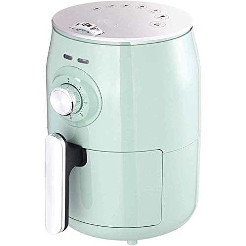 Elektrische Heißluftfritteuse, 1000 W Heißluftfritteuse mit abnehmbarem Antihaft-Korb, ölfreie automatische Multifunktions-Backform zum Braten, Grillen, Grün Comfortable anniversary von ANIFM