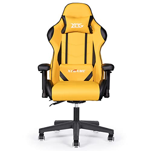 Gaming-Stuhl, Massage-Bürostuhl, Rennstuhl, drehbare Fußstütze mit hoher Rückenlehne und Kopfstütze, Lordosenstütze mit hochklappbaren Armen, Kopfstütze aus PU-Leder, Executive-Computerstuhl mit hoher von ANIFM