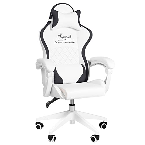 Gaming-Stuhl, Racing-Style-Sessel, hohe Rückenlehne, ergonomischer Video-Gaming-Stuhl mit Lordosenstütze, hochklappbare Arme, Kopfstütze, PU-Leder, Executive-Computerstuhl mit hoher Rückenlehne von ANIFM