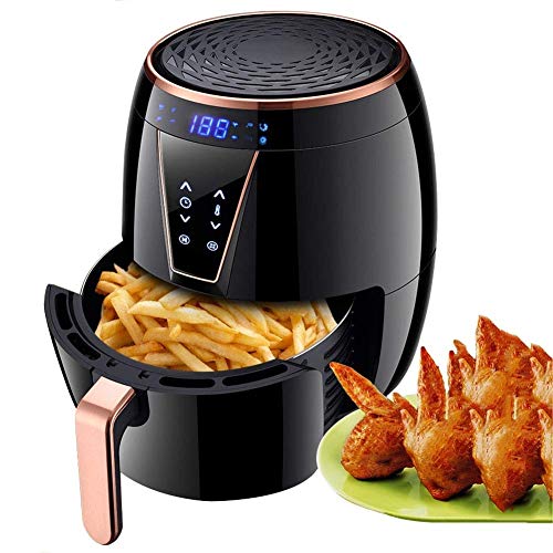 Heißluftfritteuse, 4,5 l Heißluftfritteuse, 1800 W, Heißluftfritteuse, Ofen, gesunde Fritteuse mit digitalem Touchscreen, Timer und einstellbarer Temperaturregelung, antihaftbeschichtete Pfanne, für von ANIFM