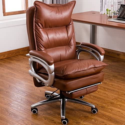 Kommerzieller ergonomischer Chefsessel aus gebundenem Leder mit hoher Rückenlehne, Chef-Computer-Schreibtischstuhl, hochklappbare Armlehne, großer, hoher, höhenverstellbarer PU-Leder-Arbeitsstuhl, von ANIFM