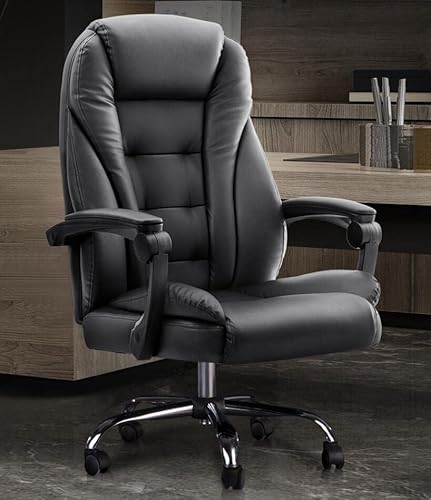 Kommerzieller ergonomischer Chefsessel aus gebundenem Leder mit hoher Rückenlehne, großer und hoher Chefbürostuhl mit verstellbarer Lordosenstütze, drehbarer Lederstuhl mit hoher Rückenlehne und hoher von ANIFM