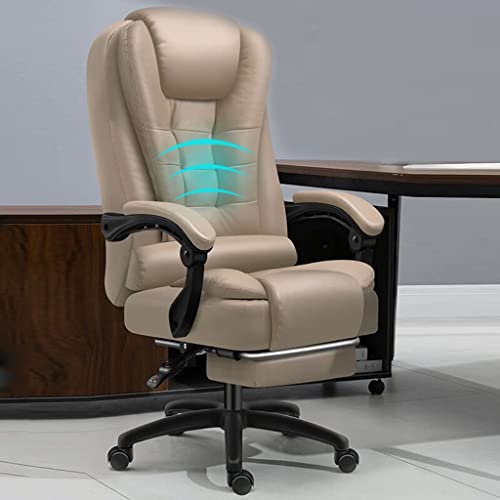 Massage-Bürostuhl aus Leder für Erwachsene, ergonomischer Computerstuhl mit AIR-Technologie und Smart Layers Premium Elite Foam, trägt bis zu 400 Pfund, gebundenes Leder Comfortable Anniversary von ANIFM