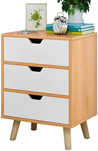 Nachttisch, einfacher Nachttisch für Schlafzimmer, Büro, mit 2 Schubladen, Beistelltisch, Holzschrank, schicker Nachttisch, Aufbewahrungseinheit, Holz-Beistelltisch/Nachttisch (Farbe: Holzfarbe, Nachttisch, einfacher Nachttisch für Schlafzimmer, Büro, mit 2 Schubladen, Beistelltisch, Holzschrank, schicker Nachttisch, Aufbewahrungseinheit, Holz-Beistelltisch/Nachttisch (Farbe: Holzfarbe, von ANIFM