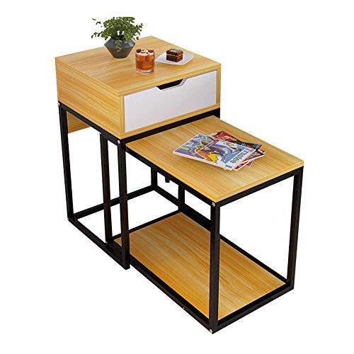Nesting-Set mit 2 Home-Sofas mit Metallrahmen und seitlichem Ende, Kaffeebraun, Akzent, Walnuss, Feito NA China Comfortable Anniversary von ANIFM