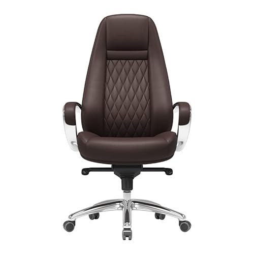 Posture Ergonomischer Bürostuhl aus PU-Leder, ergonomischer Computer-Schreibtischstuhl, 360-Dreh-Arbeitsstuhl mit Rollen und verstellbarer Lendenwirbelstütze, PU-Lederstuhl mit hoher Rückenlehne von ANIFM