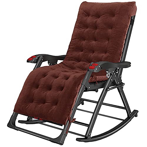 Renovierung Haus Terrasse Liegestühle Massage Freizeit Sonnenliege Zuhause Erwachsene ältere Menschen Schaukelliegestuhl Siesta Recliner Klappbarer alter Mann tragbarer Nickerchenstuhl (Farbe: rosa von ANIFM