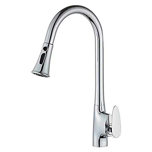 Wasserhähne,Küchenarmatur Schwarz Ausziehbare Spüle Wasserhahn Mischbatterie 360-Grad-Küchenmischer Rotation Torneira Cozinha Mischbatterie Küchenarmatur/Chrom Comfortable anniversary von ANIFM