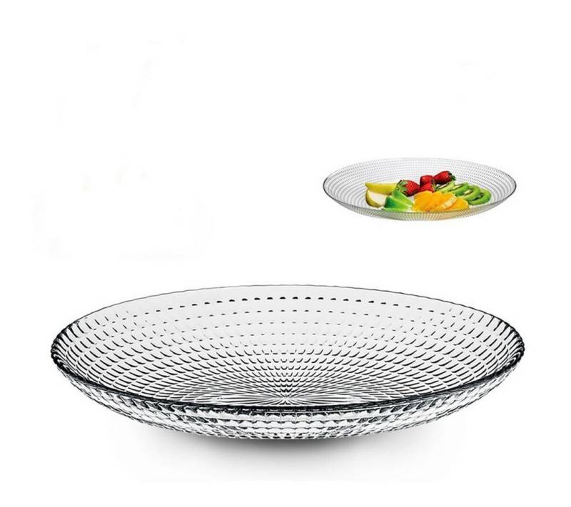 ANILAR Servierteller Servierteller Servierschale Obstschale Servierplatte Obstteller Glas S, Glas von ANILAR