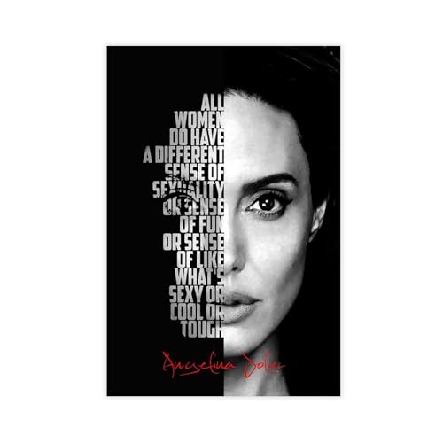 Inspirierendes Poster mit Schauspieler-Zitaten, Jolie, Angelina, Leinwand-Poster, Schlafzimmer, Dekoration, Landschaft, Büro, Raumdekoration, Geschenk, 20 x 30 cm Inspirierendes Poster mit Schauspieler-Zitaten, Jolie, Angelina, Leinwand-Poster, Schlafzimmer, Dekoration, Landschaft, Büro, Raumdekoration, Geschenk, 20 x 30 cm von ANINCA