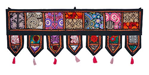 indische Baumwolle Tür Topper Volants Fenster Volants Wand aufhängen Boho Home Decor Hand bestickt Toran Hippie Wohnzimmer Decor von ANJANIYA