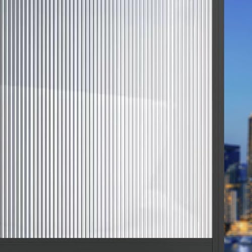 Blickdichte Fensterfolie 100 x 260 cm Ohne Klebstoff Folie Sichtschutz Anti UV Fenster Milchglasfolie für Wohnzimmer Küche Büro, Changhong 2 von ANJIAJIE