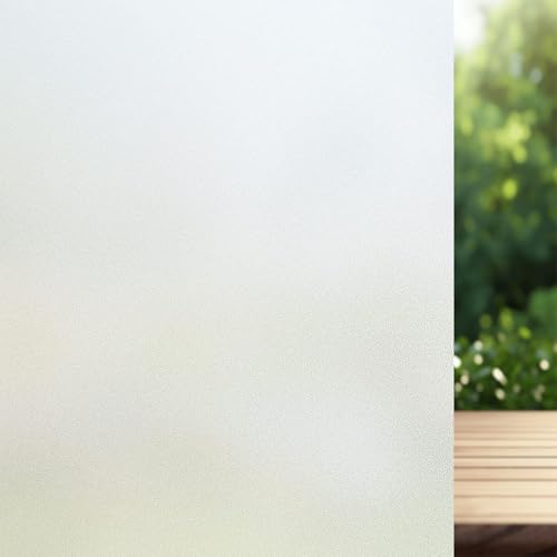 Blickdichte Fensterfolie 110 x 210 cm Statisch Haftend Ohne Klebstoff Anti UV Sonnenschutz Blickdichte Sichtschutzfolie für Wohnzimmer Küche Büro, Rein matt Blickdichte Fensterfolie 110 x 210 cm Statisch Haftend Ohne Klebstoff Anti UV Sonnenschutz Blickdichte Sichtschutzfolie für Wohnzimmer Küche Büro, Rein matt von ANJIAJIE