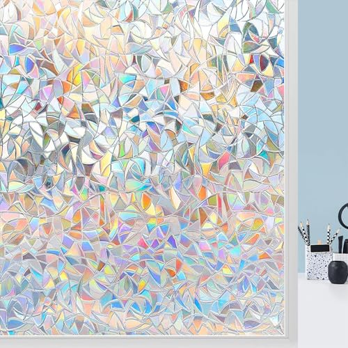 Fensterfolie Blickdicht Milchglasfolie Sichtschutzfolie 60 x 170 cm Statisch Haftend Ohne Klebstoff Anti UV Sonnenschutz Blickdichte Sichtschutzfolie für Zuhause Büro, Halbmond Fensterfolie Blickdicht Milchglasfolie Sichtschutzfolie 60 x 170 cm Statisch Haftend Ohne Klebstoff Anti UV Sonnenschutz Blickdichte Sichtschutzfolie für Zuhause Büro, Halbmond von ANJIAJIE