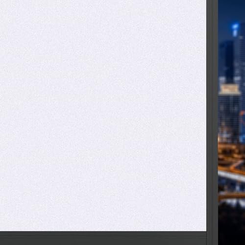 Fensterfolie Blickdicht Selbsthaftende 90 x 255 cm Ohne Klebstoff Statisch Haftend Wiederverwendbar Milchglasfolie Selbstklebend für Badezimmer, Umkleide, weiß matt Fensterfolie Blickdicht Selbsthaftende 90 x 255 cm Ohne Klebstoff Statisch Haftend Wiederverwendbar Milchglasfolie Selbstklebend für Badezimmer, Umkleide, weiß matt von ANJIAJIE