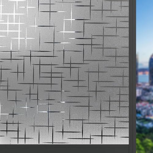 Fensterfolie Blickdicht Sichtschutzfolie 120 x 120 cm Haftung Ohne Klebstoff Milchglasfolie Folie Anti-Uv Fenster Milchglasfolie für Büro Wohnzimmer, Doji von ANJIAJIE