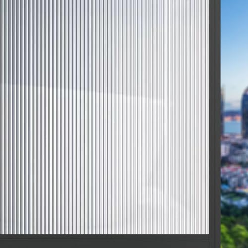 Fensterfolie Blickdicht Sichtschutzfolie 50 x 230 cm Haftung Ohne Klebstoff Milchglasfolie Folie Anti-Uv Fenster Milchglasfolie für Büro Wohnzimmer, Changhong 2 von ANJIAJIE