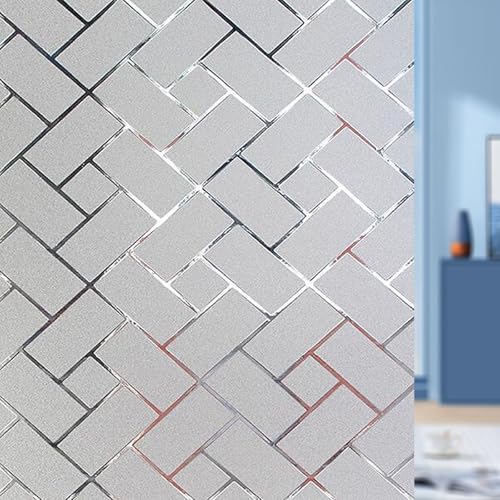 Fensterfolie Sichtschuzfolie 55 x 200 cm Statische Ohne Klebstoff Milchglasfolie Anti-Uv Geeignet Blickdichte Sichtschutzfolie für Zuhause Büro, schräges Gitter Fensterfolie Sichtschuzfolie 55 x 200 cm Statische Ohne Klebstoff Milchglasfolie Anti-Uv Geeignet Blickdichte Sichtschutzfolie für Zuhause Büro, schräges Gitter von ANJIAJIE