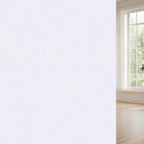 Fensterfolie Sichtschuzfolie 85 x 110 cm Sichtschutzfolie Fenster mit Anti-Uv - Milchglasfolie - Milchfolie Sichtschutzfolie Fenster für Büro Wohnzimmer, weiß matt von ANJIAJIE
