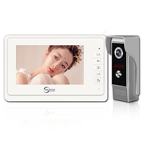 17,8 cm (7 Zoll) Farb-Video-Türsprechanlage für Zuhause, Innen-Monitor 700TVL Außenkamera, IR-Nachtsicht von ANJIELO SMART