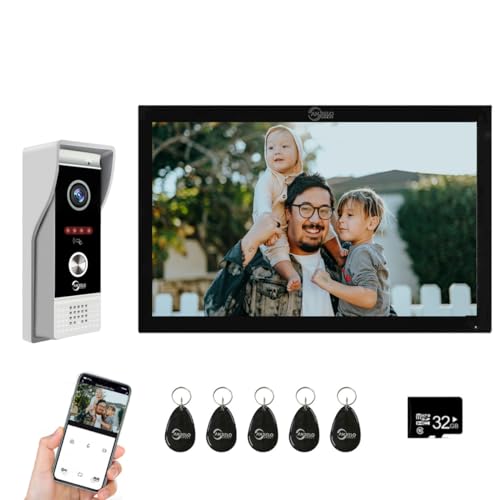 4-Draht-Verbindung 1080P visuelle Türsprechanlage mit 10-Zoll-Touchscreen visuelle Türsprechanlage, unterstützt automatische Aufzeichnung, PIR-Bewegungserkennung, Zugangskarten-Entsperrung von ANJIELO SMART