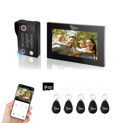 ANJIELO SMART Video-Türsprechanlage, 7-Zoll-Touchscreen-Display mit integriertem 1080P-Türsprechsystem, Entriegelung per Fingerabdruck, RFID-Karte und PIN-Code sowie Erkennung menschlicher Bewegungen ANJIELO SMART Video-Türsprechanlage, 7-Zoll-Touchscreen-Display mit integriertem 1080P-Türsprechsystem, Entriegelung per Fingerabdruck, RFID-Karte und PIN-Code sowie Erkennung menschlicher Bewegungen von ANJIELO SMART