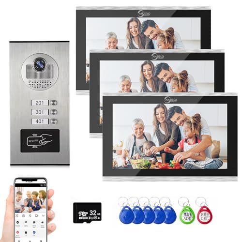 Video Türsprechanlage 4-Draht,7 Zoll Monitor,Live-Ansicht und Konversation,Entsperren durch Monitor APP/Swipe Card,Smarte Video Türklingel mit Kamera & Gegensprechanlage (1 Türklingel + 3 Monitor) Video Türsprechanlage 4-Draht,7 Zoll Monitor,Live-Ansicht und Konversation,Entsperren durch Monitor APP/Swipe Card,Smarte Video Türklingel mit Kamera & Gegensprechanlage (1 Türklingel + 3 Monitor) von ANJIELO SMART