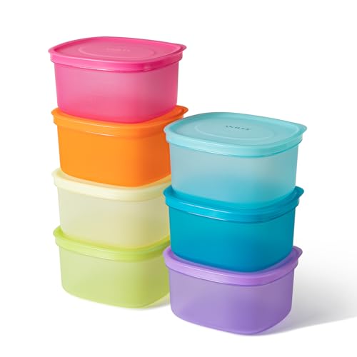 ANJUKE Meal Prep Boxen, 7 Stück Wiederverwendbare Frischhaltedosen mit Deckel, Geschirrspüler, Mikrowelle und Kühlschrank Freundlich, BPA-Freie, Auslaufsicher (900ml) von ANJUKE