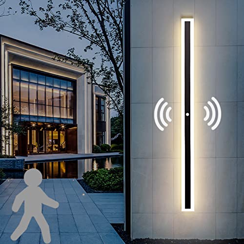 ANKBOY Aussen Wandleuchte mit Bewegungsmelder IP65 Wasserdicht Wandlampe mit Bewegungsmelder Innen Aluminium Außenlampe Lange Villa Außenwandbeleuchtung für Garden Korridor Terasse (100cm) von ANKBOY