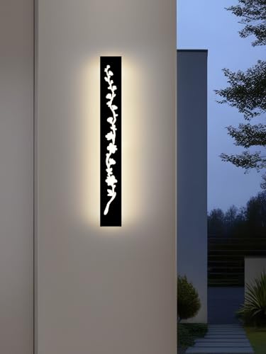ANKBOY Aussenlampe Wand Lange Wandleuchte Wasserdicht IP65 Aluminium Acryl Außen LED 3000K Außenwandleuchte Schwarz für Innen Außenwände Gärten Porch Treppe Terrassen Beleuchtung (60cm/20w) von ANKBOY