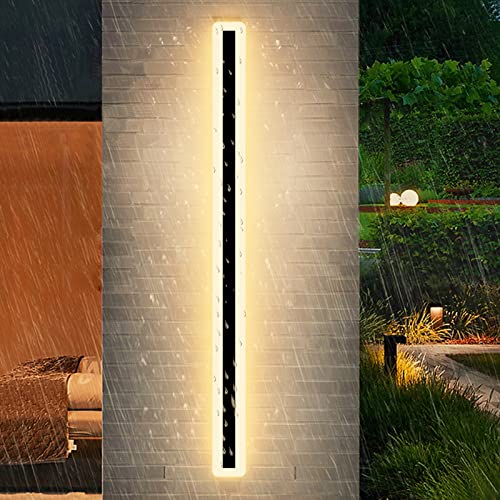 ANKBOY Außenwandleuchten LED Garten Wandleuchte IP65 Wasserdicht 3000K Warmweiße Licht Lineare Wandleuchte Aluminium-Druckguss Acryl Lampenschirm für Außen Terrasse Garage Haustür (80CM/ 25W) von ANKBOY