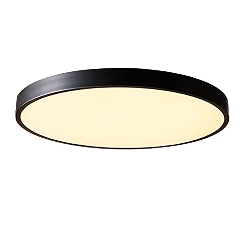 ANKBOY Deckenlampe LED Schlafzimmer Ultradünne Messing Deckenleuchte Schwarz Modern Rund Deckenbeleuchtung Flach 3000K Warmweiß mit Acryl Lampenschirm für Wohnzimmer Küche Ankleidezimmer (60cm) von ANKBOY