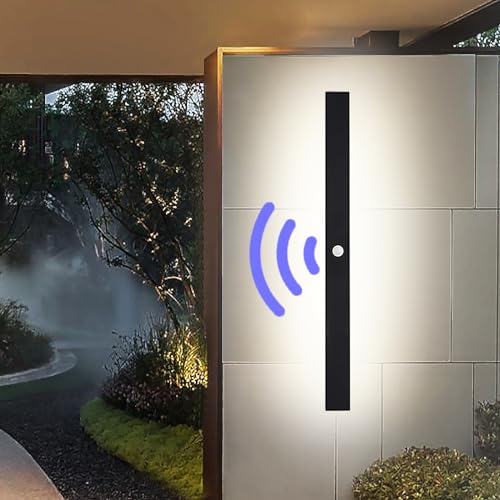 ANKBOY 100cm Lang Ausenlampen Wand mit Bewegungsmelder LED Außenleuchte mit Bewegungsmelder Außenwandleuchten Wasserdicht Lichtleiste Moderne Außenbeleuchtung für Hauswand Villa Garten, 4000K von ANKBOY