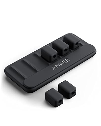 Anker Kabelmanager, magnetischer Kabelhalter, Mehrzweck-Kabelhalter für Schreibtische, 5 Clips für Lightning-Kabel, USB-C-Kabel, Mikro-Kabel, haftet auf Holz, Marmor, Metall, Glas (Schwarz) von ANKER