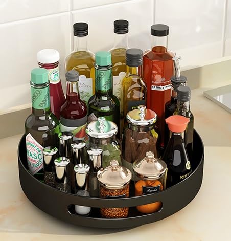 ANKINGART Lazy Susan Drehteller aus Metall, Stahl, drehbar, Gewürzregale für Speisekammer, Schrank, Tisch, dunkelgrün ANKINGART Lazy Susan Drehteller aus Metall, Stahl, drehbar, Gewürzregale für Speisekammer, Schrank, Tisch, dunkelgrün von ANKINGART