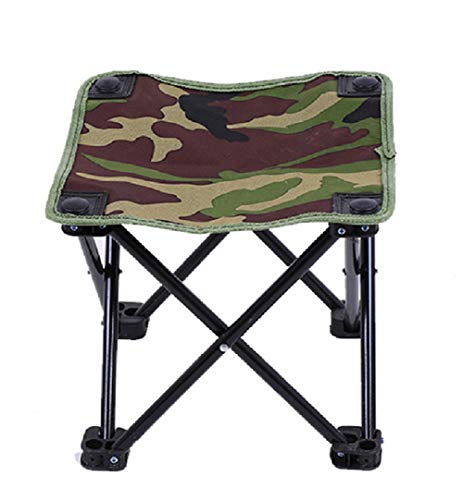 ANKINGART Camping Hocker Tragbarer Klapphocker Tragbarer Stuhl Mini Klappbarer Hocker Angelhocker für Erwachsene Angeln Wandern Gartenarbeit und Strand mit Tragetasche (Tarnung L) von ANKINGART