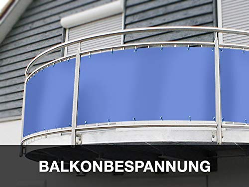 Balkon Sichtschutz - Maßangefertigte Balkonumrandung aus PVC/LKW-Plane | Blick – und Winddicht | Extrem Robust (90cm x 500cm, Blau RAL5002) von ANKO PLANEN