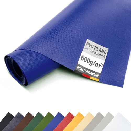 ANKO PLANEN PVC LKW Plane 600 g/m² Meterware – schwere Industrie Abdeckplane mit verstärktem Gewebe, hochwertig matt (Blau, 2,5m x 5m) von ANKO PLANEN