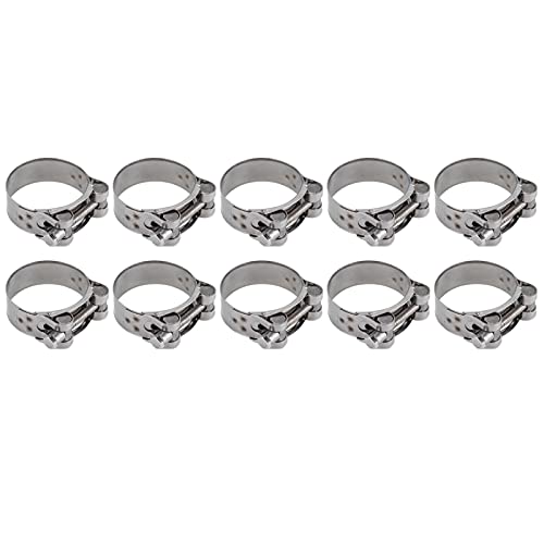 10 PCs 201 Edelstahlschlauchklemme, verzinkt, verstärkt Full Hoop, Automobilindustrie -Rohrklemmen für Kraftstoffleitungsschlauch (52-55 mm) von ANKROYU