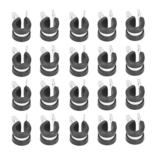 20 PCS R Typ 304 Edelstahlklemme, abnehmbare Rohrklemmen mit isoliertem Gummi -Kissen für die Kabelröhrchenbefestigungsorganisation (18 mm) von ANKROYU