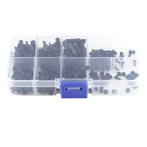 250 PCS Nylon M2 M3 Standoff Spacer Assortment Kit, Hex Column Screw Nut Set for PCB Circuit Board Mounting, Non Conductive Pillars (M2 single pass-C model) von ANKROYU