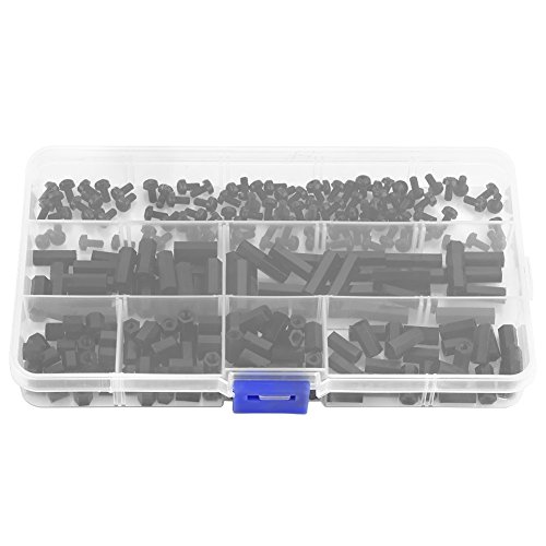 250 PCS Nylon M2 M3 Standoff Spacer Assortment Kit, Hex Column Screw Nut Set for PCB Circuit Board Mounting, Non Conductive Pillars (M3 Dual-B Model) von ANKROYU