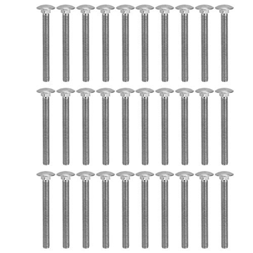 30 PCS M8 x 1.25 A2 70 Stainless Steel Carriage Bolts, Cup Square Head Coarse Thread Fasteners for Machinery, Automotive Structural Assembly (M8*80) von ANKROYU