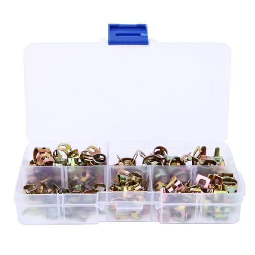 75 Stcs 6 mm bis 10 mm Zinkpackte Federschlauchklammern Sortiment Kit, Rohrverbesserer für Filtereimer Glas Acryl -ssrohre Schläuche von ANKROYU