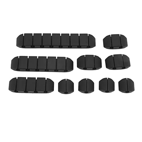 ANKROYU 10 PCs Kabel Organizer Clips TPR Kabelverwaltung Clips Drahtfixe Clips für Schreibtisch -Home -Büro -Auto Halten Sie die Kabel ordentlich verhindern Biegemedel (Schwarz) von ANKROYU