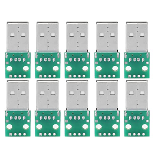 ANKROYU 10 Stück USB-auf-DIP-Adapterplatine, USB-Typ-A-Stecker auf DIP-Konverterplatine, 4-poliger 2,54-mm-Pitch-Adapter Für DIY-USB-Netzteil Und Steckbrett-Design von ANKROYU