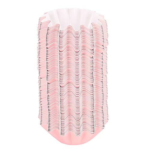 ANKROYU 100 Stück Blumenform Muffin Cupcake Hüllen Dessert Kuchen Backback Backformen für Geburtstagsfeier lila grün rosa Himmelblau (Lila) (Grün) (Rosa) von ANKROYU