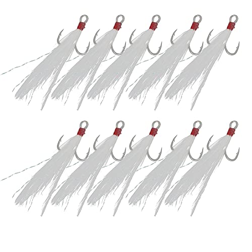 ANKROYU 10pcs Boxsz012 Premium Edelstahl Höhenhaken mit Federködern scharfe Korrosionsbestand starke Haken für Süßwasser Salzwasserangler Größe 6 8 10 Optionen (10# Fischhaken (10 Stück/Box)) von ANKROYU