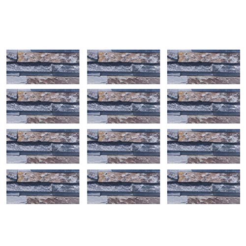 ANKROYU 12pcs wasserdichte PVC Selbstklebende Fliesenaufkleber Abnehmbares Wandboden Aufkleber Easy Peel Stick Küchenbad Renovierungsation Bright Farben 20x10 cm (Kit045) von ANKROYU
